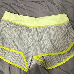 Lululemon Athletica Gray and Yellow Athletic Shorts Lightweight Performance